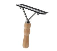 COMPUKAS PET Grooming Rake Comb for Dogs Wooden Handle Dematting Brush Steel Bristle Shedding Tool for Large Dogs Effective PET Untangling