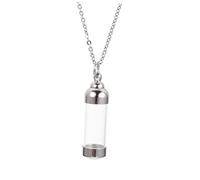 COMPUKAS Pet Hair Ash Necklace Stainless Steel Dog Ashes Keepsake Pendant Elegant Memorial Jewelry for Cherishing Loved Ones Smooth Finish Comfortable Wear for Home Decor