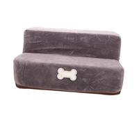 COMPUKAS Pet Stairs for Small Dogs and Cats 2-tier Ladder with Suede Cover Non-slip Safety Steps for Sofa Bed Indoor Puppy and Kitten Ramp Random Style