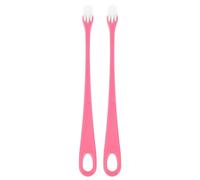 COMPUKAS Pet Toothbrushes Deeply Cleans The Mouth 2pcs Soft-bristle for Dogs and Cats with Handle and Compact Brush and Eliminates Bad Breath, for Daily Oral Care