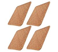 COMPUKAS Place Mats Slip-resistant Woven with Placemats Seagrass 4pcs and round Easy to Clean Rustic Natural Elegance Style for Dining Table and Kitchen Countertops