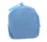 COMPUKAS Plush Keychain Coin Purse Small Travel Organizer Pouch for Teens Cute Soft Plush Bag for Earbuds Cards and Accessories Portable Candy Color Backpack Pendant Blue