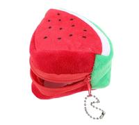 COMPUKAS Plush Small Purse Triangle Coin Purse for Women Lightweight and Practical with Coin Holder in Red, Cute Fruit Shape Tiny Pouch for Everyday Use
