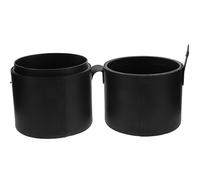 COMPUKAS Portable Black Pu Makeup Brush Case with Lid, Sturdy and Easy to Open and Close Cosmetic Brush Storage Bucket for Travel and Daily Organising