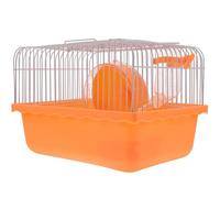 COMPUKAS Portable Small Pink Hamster Cage Travel Carrier with Basic Accessories, Lightweight Little Cage for Small Pets and Rodents