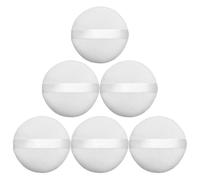 COMPUKAS Powder Puff Set White Cotton Wool and Sponge Material 6pcs round Portable and Delicate Colour, 10cm Large Size, for Loose Or Pressed Powder Application for Face Makeup