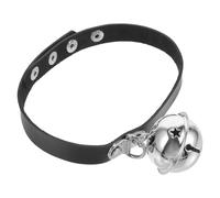 COMPUKAS Pu Leather Dog Collar for Christmas and Birthdays Adjustable with Bell Stylish Punk Design, Safe and Sturdy, Comfortable Fit with 32-40cm Range for Puppies and Pet Cats