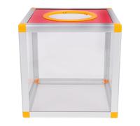 COMPUKAS Red Raffle Ticket Box 20cm Donation Ballot Container with Lid, Multifunctional Design and Easy Installation for Fundraising and Party Games