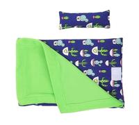 COMPUKAS Reptile Sleeping Bag and Lounger Set with Pillow, Soft Cotton Bed for Lizards and Geckos, Blue and Green Blanket for Pet Habitat Comfort