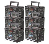 COMPUKAS Retro Radio Shape Paper Treat Boxes Suitable for Holding Small Goodies with Handles 6pcs Black Colour for Party Favors for Party Supplies and Birthday Celebrations