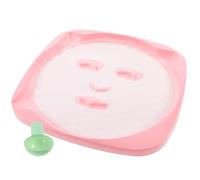 COMPUKAS Reusable Pink Mud Mask Molds with Thickened Albumen Glue Material, Simple Design Conforming to Human Face Shape for DIY Face Mask Making Tools Suitable for Sensitive Skin