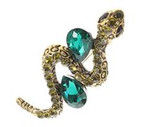 COMPUKAS Rhinestone Snake Brooch Pin for Men Women Vintage Coat Lapel Pin Stylish Animal Badge Jewelry Versatile Accessory for Suits Hats Scarves