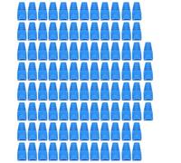 COMPUKAS Rj45 Connector Boot Covers Blue to Prevent Breakage and Protect Rj45 Connector 100pcs Plastic Network Cable Boots Cap for Cat5 Cat6 Ethernet Cables for Network and Computer