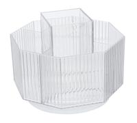 COMPUKAS Rotating 360° Desktop Cosmetic Brush Organizer Box Makeup Brush Compartment Holder Tabletop Storage for Eyebrow Pencil Lipstick