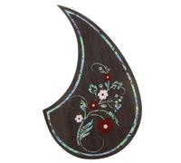 COMPUKAS Self-adhesive Drop-shaped Guitar Pickguard 39-41 Inch Acoustic Guitar Protective Sticker Anti-scratch Plate Floral Pattern Decal