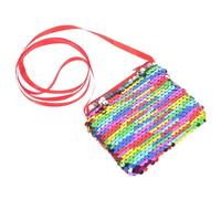 COMPUKAS Sequin Crossbody Bag for, Small Coin Purse with Single Shoulder Strap, Colorful Cartoon Party Purse for, Lovely Change Wallet for