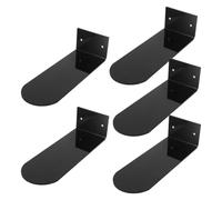 COMPUKAS Shoe L Shaped Display Wall Mounted Acrylic Shelf Floating 5pcs Black Shoe Rack with Scratch-free Surface and Space-saving Design for Retail Environments and Bedrooms