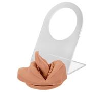 COMPUKAS Silicone Fake Mouth and Tongue Model for Piercing Practice, Flexible Simulation Face Body Part with Stand, Brown Training Tool for Jewelry Display and Piercing Artists