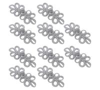 COMPUKAS Silver Chinese Knot Buttons Hand-Sewn Sewing Fastener 10pcs Easy to Use with Fine Workmanship and Stylish Pearl Material Design for Cardigan and Cloak Fasteners