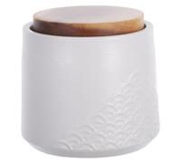 COMPUKAS Small Ceramic Pet Urn for Ashes Keepsake Box, Dog and Cat Cremation Casket, White Bone Color, Compact Memorial Container for Hair and Teeth Preservation,