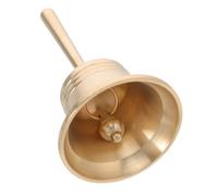 COMPUKAS Solid Brass Hand Call Bell for Care and Attention Loud Clear Sound Handheld Ringing Bell for Elderly Patients Disabled Versatile Use for Wedding Prayer Dinner Animal Training and