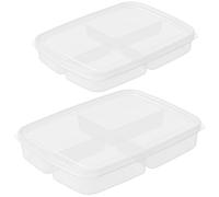 COMPUKAS Stackable Storage Containers Divided Design 2pcs with Lids Material Boxes Space-saving for Kitchen and Pantry for and Spices for Refrigerator and Freezer