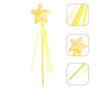 COMPUKAS Star Teaser, Interactive Pet Supplies for Kittens and Cats, Yellow Five-Pointed Star Design with Floating Ribbons for Indoor Play