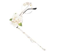 COMPUKAS Steampunk Lolita Rose Glasses Single Side Cosplay Accessory with Adjustable Alloy and Cloth Frame for Holidays and Christmas Parties