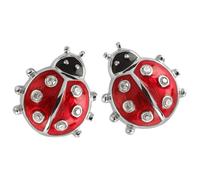 COMPUKAS Sterling Silver Ladybug Earrings for Women and Teens Lightweight Cute Bug Design Eye Catching Fashion Jewelry for Parties Weddings and Daily Wear