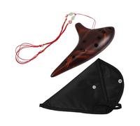 COMPUKAS Student Flute Ceramic Clay Ocarina with Twelve Hole Design in C Key, Easy to Learn and Beautiful Sound for Beginners and Professionals, Musical Instrument for Teens Random Color