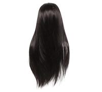 COMPUKAS Synthetic Lace Front Wig Christmas for Women Long Black or with Straight Sleek Hair, High Temperature Wire Material, Secure Fit and Easy to Wear, for Christmas Dress or Daily