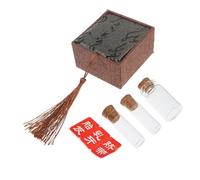 COMPUKAS Teeth Keepsake Organizer Baby Tooth Box 6.50X6.00X3.50Cm Flocking and Sponge Material Preserving Umbilical Cord and Tassel Random Sticker Style Nursery Keepsake