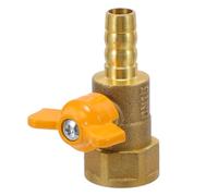 COMPUKAS Thickened Brass Ball Valve 1/2 Inch Female Thread Shut-Off Valve for Natural Gas Camping Stove Fire Pit Hose Barb with Butterfly Handle