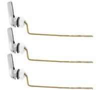 COMPUKAS Toilet Flush Handle Easy to Install 3pcs Side Mount Toilet Tank Lever Abs Silver for Home and Hotel