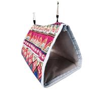 COMPUKAS Triangle Parrot Hammock Bird Warm Nest Creative Appearance Breathable Foam Canvas Alloy Safe for Pet Birds for Friends Who to Feed The Parrot Random Color