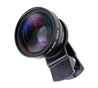 COMPUKAS Universal Clip-on Phone Camera Lens 2 in 1 Wide Angle and Macro Lens Kit 37mm 0.45x 49uv Aluminium Alloy and Optical Glass for Smartphone Photography