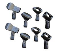 COMPUKAS Universal with Adjustable Spring Clip Design 8pcs Microphone Clips Plastic Mic Holder Clamps Secure Microphone Installation for Indoor and Outdoor Performances