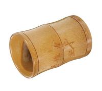 COMPUKAS Vintage Bamboo Pen Holder Desk Organizer with Rounded Edges Lightweight Stable Pen Container for Office and Home Elegant Chinese Style Storage Cup Random Typeface Design