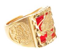 COMPUKAS Vintage Chinese Dragon Open Ring Adjustable Copper Band for Men and Women, Retro Zodiac Animal Fashion Jewelry for Festival and Daily Wear