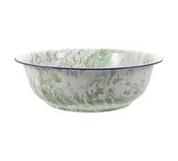 COMPUKAS Vintage Enamel Foot Soaking Basin, 34cm Metal Wash Pan with Wide Mouth and Rounded Rim, Easy to Clean Foot Bath for Food Prep and Dough Mixing, Safe for Elders