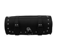 COMPUKAS Vintage Pu Leather Motorbike Handlebar Storage Bag with Combination Lock, Large Capacity Front Fork Tool Pouch for Scooter and Electric Bike, Stylish Saddle Bag for Camping Trips
