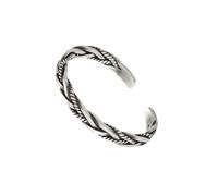 COMPUKAS Vintage Silver Bangle Bracelet Handcrafted S925 Thai Style Open Design for Men and Women Woven Arm Decoration