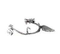 COMPUKAS Vintage Silver Dragon Ear Cuff Earrings Non-pierced Clip on Ear Wrap Jewelry Comfortable Fit Alloy Material Suitable for Different Occasion Gothic Classic Style