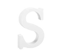COMPUKAS White 8cm Wood Alphabet Letter S Decor for Wedding Party and Home, Simple Style Educational Letter Toy for Children