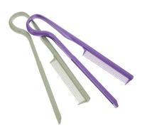 COMPUKAS Wireless Hair Straightening V-shaped Comb 2pcs Set Plastic Hair Smoothing Styling Tools with Clip and Business Trip Use