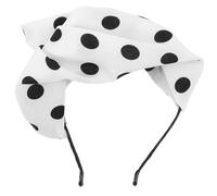 COMPUKAS Women Half Beret Fascinator Headband with Polka Dot Fabric Hair Decoration, French Vintage Style Hairband for and Women, Elegant White and Black Spot Hair Accessory