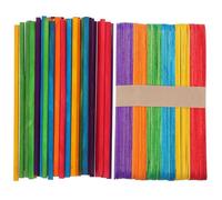 COMPUKAS Wooden Ice Pop Sticks Jumbo Craft Sticks for DIY Craft Making 100 Pcs with Convenient Storage, for Parties and Birthday Activities