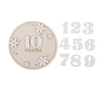 COMPUKAS Wooden Monthly Discs for Birth Announcement with Smooth Surface and No Rough Edges, White Daisy Cards for New Parents at Home or Party
