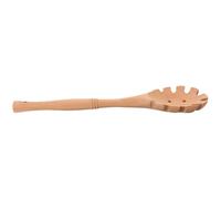 COMPUKAS Wooden Noodle Spoon for Restaurant Use, Khaki Beech Wood Spaghetti Server with Scooping and Soup Filtering Functions, for Serving Noodles and Other Foods