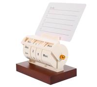 COMPUKAS Wooden Perpetual Desk Calendar with Rotating Wheels Household Table Calendar for Office and Home Decoration Reusable Yearly Desktop Blocks Lightweight Wood Material